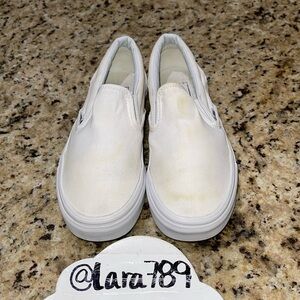 White Slip on Vans